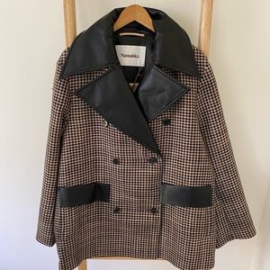 Nanushka houndstooth coat. Size S